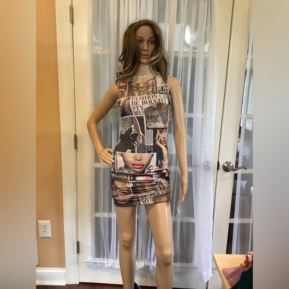 Unique Super Stretchy Sleeveless Bodycon Patchwork Dress - Picture 10 of 10